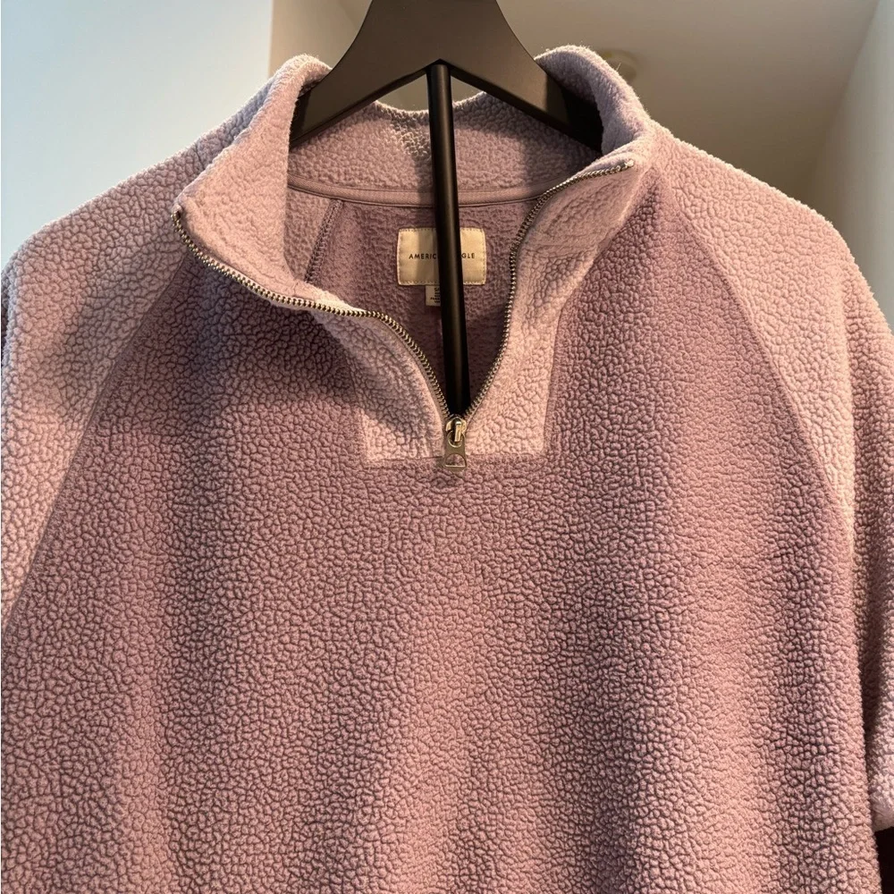 American Eagle Outfitters Light Purple Fleece Pullover, Size S - Picture 2 of 9